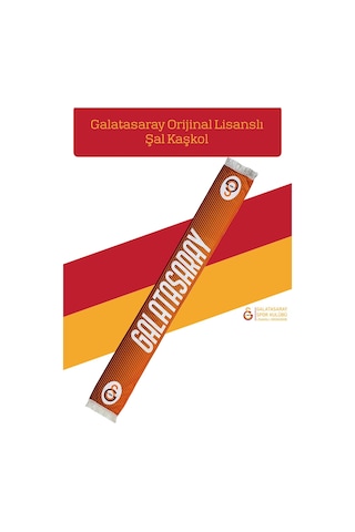Galatasaray Lisanslı Şal Kaşkol Atkı Ve Premium Uçlu Kalem Set Aslan Baskılı Ahşap Kutulu Sarı - Kırmızı.