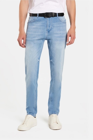 Erkek Normal Kesim Denim Yıkamalı Düz Paça Açık Mavi Jean Kot Pantolon-34491 Açık Mavi