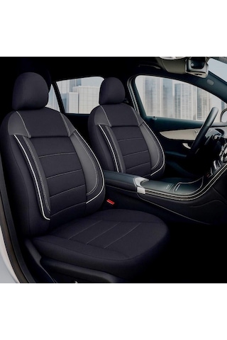 Nissan Micra Araçlara Uyumlu Tam Takım Cover B Model Oto Koltuk Kılıfı Siyah-beyaz