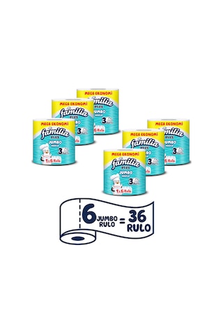 Familia Plus 3 Katlı Jumbo Kağıt Havlu Mega Ekonomi 6'lı