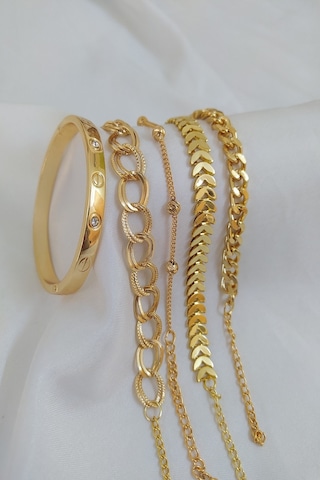 X-lady Accessories Altın Kaplama Kadın Lüks Trend Kombin Bileklik - 2397 Çok Renkli