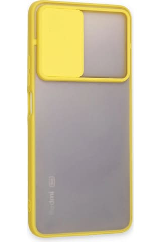 Cosmotex Newface Xiaomi Redmi Note 11t Kılıf Palm Buzlu Kamera Sürgülü Silikon - Sarı