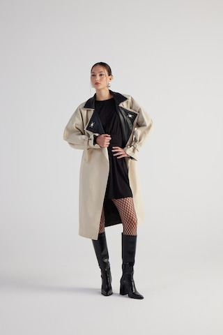Holly Lolly Maxi Boy Kemerli Cloak Trençkot Bej