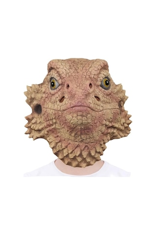 Trendooze Taklit Partisi Maskesi Maskesi Kostüm Kertenkele Kafa İçin Hayvan Fantezi Elbise Cadılar Bayramı Ex