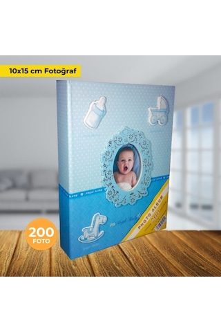 Aledo 10x15cm 200lük Bebek Fotoğraf Albümü Acr-pp46200-mavi