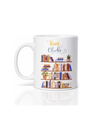 Book Club Temalı Kupa Model 243 Kitap Severler İçin Tasarım Baskılı Seramik Kahve Kupası Çok Renkli Book Club Temalı Kupa Model 243 Kitap Severler İçin Tasarım Baskılı Seramik Kahve Kupası Çok Renkli
