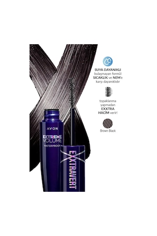 Exxtravert Extreme Suya Dayanıklı Volume Maskara Brown Black