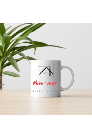 Mimarlara Özel Tasarım Kupa Bardak Kişiye Özel Hediyelik Beyaz