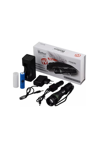 Black Wt-037-şarjlı Zoomlu Acil Durum Feneri