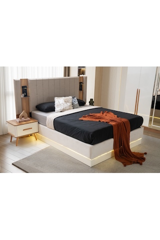 Antik Mdf Bazalı Karyola Ve Başucu 160 x 200 CM