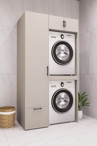 Mdf Çamaşır Makinesi Ve Kurutma Makinesi Dolabı Ütü Masalı Kumbeji Kumtaşı