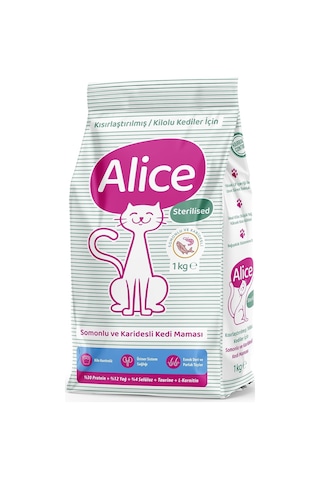 Alice Light & Sterilised - Kısırlaştırılmış/kilolu Kediler İçin Super Premium Mama Somonlu Karidesli 3x1 Kg