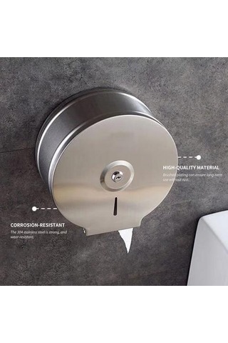 Kağıt Havlu Dağıtıcı Duvara Monte Sondaj Kağıdı Havlu Tutucu Dağıtıcı Paslanmaz Çelik Banyo Tuvalet Dokusu Dispenseri Kağıt Tutucular Gümüş A 22 x 13.6 x 11.2 CM