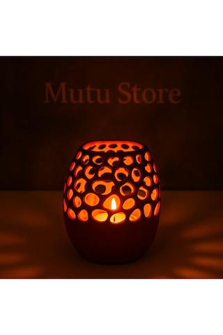 Dekoratif Kalemlik - Mumluk Kırmızı