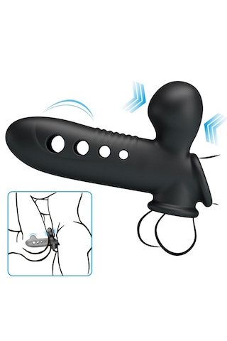 Lilitushop Hava Yastıklı Premium Siyah Silikon Penis Kılıfı