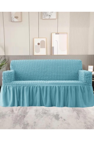 StarMall Bürümcük Koltuk Örtüsü Kanepe Örtüsü 3lü Bir Adet Turkuaz