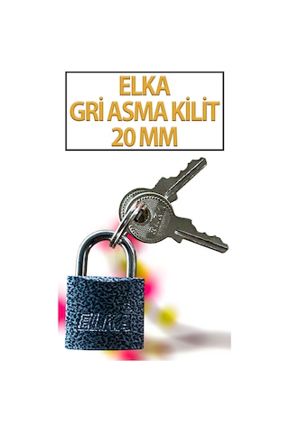 Gri Asma Kilit 20 Mm 3 Anahtarlı