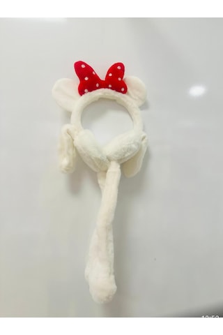 Gala Sesli Harektli Mıckey Mause Çocuk Peluş Kulaklık Krem