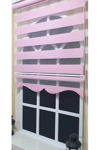 Zebra Stor Perde Pembe Etek Dilimli St 005