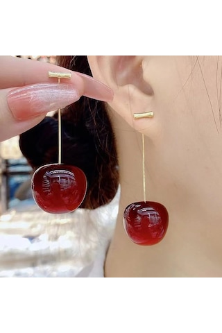 Kadın Özel Tasarım Kiraz Model Küpe