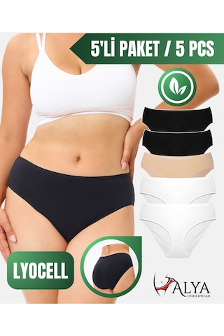 Alya Underwear Kadın Külot, Lyocell Kumaş Külot, Ter Emici Rahat Ve Dayanıklı Kadın İç Çamaşırı, Liyosel Slip Çok Renkli P01