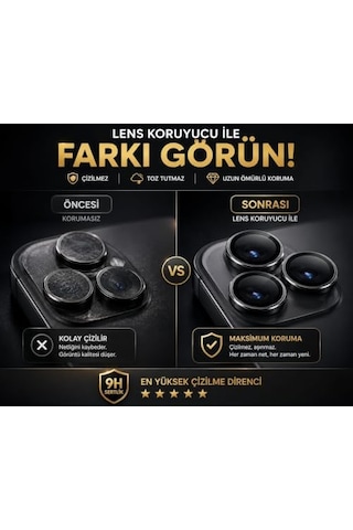 Fixmaster İphone 17 Pro - 17 Pro Max Uyumlu Gümüş Kamera Lens Koruyucu, Kolay Kurulum, Alüminyum Alaşımlı Çerçeve, Darbelere Ve Çizilmelere Karşı Yüksek Dayanıklı Temperli Cam