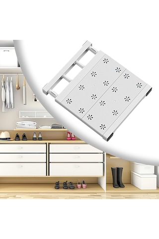Homyl Genişletilebilir Bölücü Giyim Dolap Rafı Mutfak 24cmx30cm Beyaz Diğer
