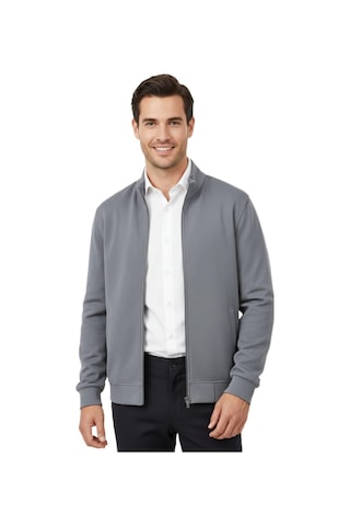 Erkek Spor Hakim Yaka Fermuarlı Hırka Regular Fit Bgl-st04947 Gri