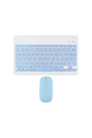 Novstrap Huawei Matepad Pro/11/12x/11.5/air/se T5/t8/t10 İle Uyumlu Bluetooth Klavye Mouse Seti Mavi Optik