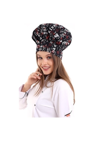 Çin Yazısı Desenli Aşçı Mantar Şapka - Unisex-Standart-Tek Parça