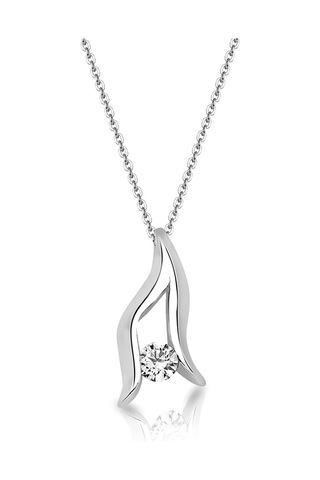 Kuyumcudukkani Zirconia Taşlı"leaf"kolye - 32105-w-w Beyaz