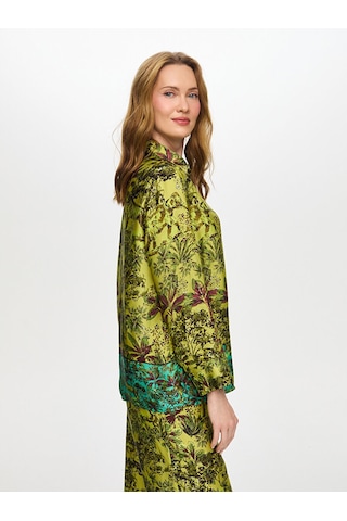 Faik Sönmez Eteği Sulu Jungle Desen Tunik W27tnk002 Uw27tnk002196 Matcha