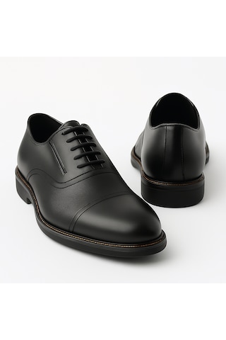 Growish Gr0394 Hakiki Deri İtalyan Tarz Tasarım Eva Yüksek Taban Koku Yapmaz Spor Klasik Ayakkabı Siyah