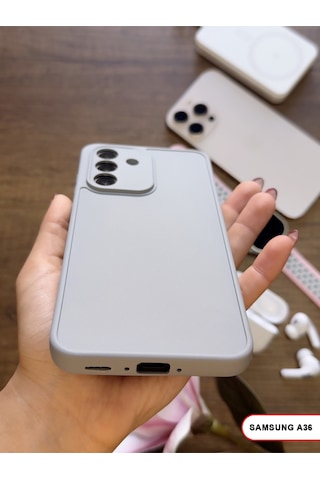 Samsung Galaxy A36 Uyumlu Kamera Korumalı Darbeye Dayanıklı Renk Atmayan Keep Silikon Kılıf Gri