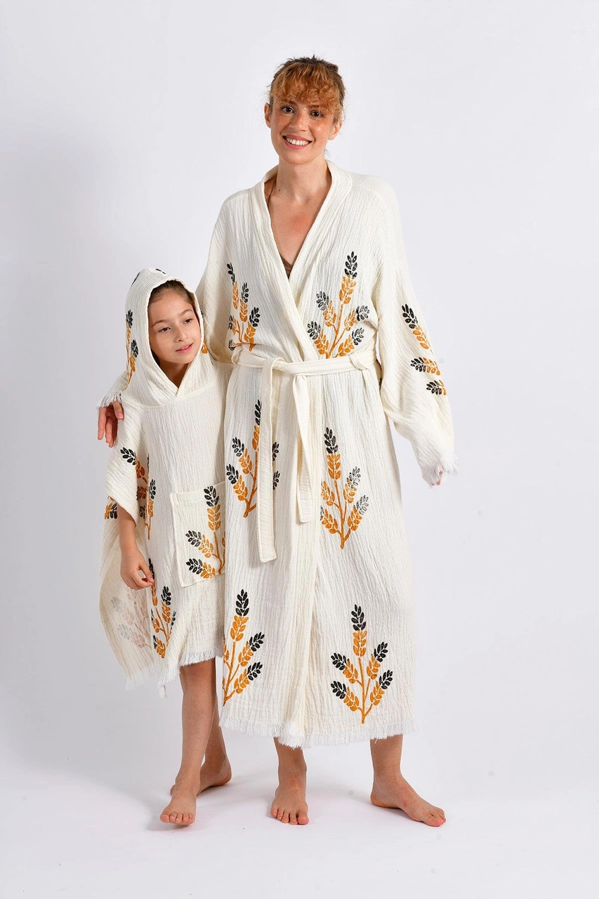 Brandsmithshop Golden Wheat Anne Çocuk Kimono Panço Çok Renkli