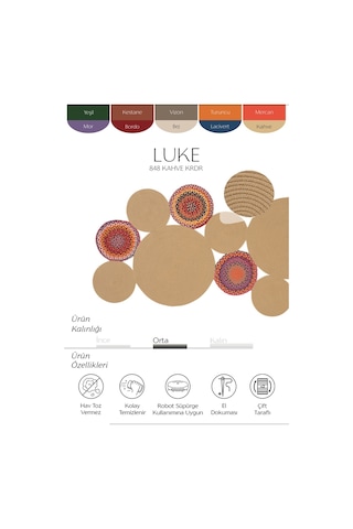 Cool Halı Luke 848 Naturel Renk Oval Halı Paspas Bohem Örgü Hasır Kilim Mutfak Balkon Banyo Halısı