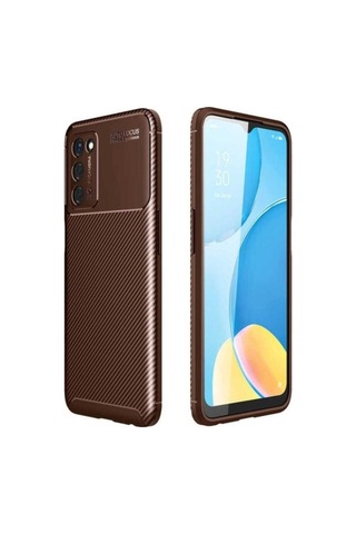 Oppo A55 5g Kılıf Zore Negro Silikon Kapak Kahverengi