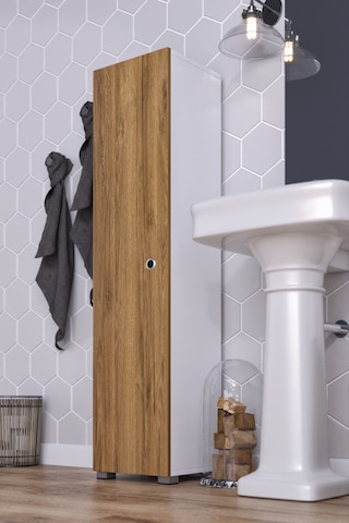 Saltık Çok Amaçlı Banyo Mutfak Balkon Antre Dolabı Kiler Ceviz - Beyaz