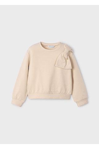 Mayoral Bej Kız Çocuk Fiyonklu Sweatshirt 4434 Bej