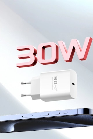 C87c 30w Type-c Çıkışlı Ekstra Dl50 1m Type-c To Lightning Kablolu Pd Şarj - Beyaz