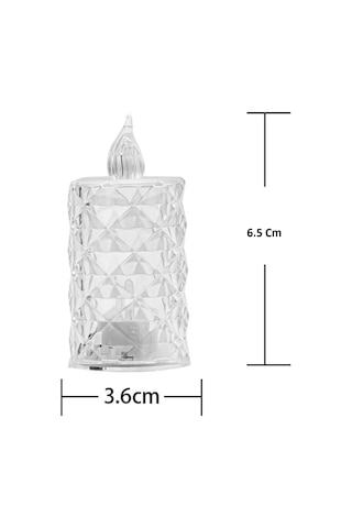 Led Mum Şeffaf Kristal Led Mum Pilli Alevsiz Çay Mumu Düğün Doğum Günü Ortam Işığı Midi Crchmgo Diğer