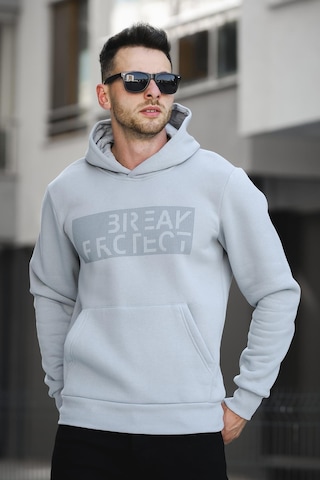 Oksit Break Üç İplik Şardonlu Baskılı Kapüşonlu Erkek Sweatshirt 001