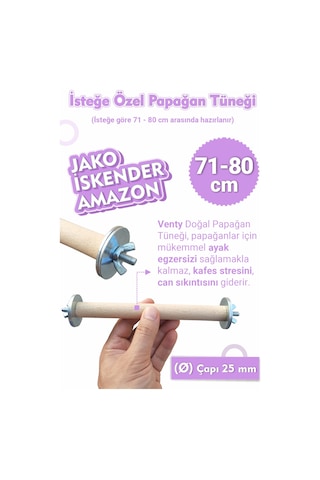 Vixpet Papağan Tüneği 71-80 CM Çapı 25 MM İsteğe Özel Jako Monk Amazon Senegal Konur