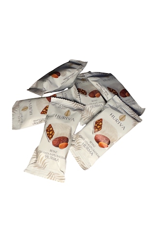 Huriva Beyaz Çikolatalı Bademli Hurma Barı 500 G Huriva Beyaz Çikolatalı Bademli Hurma Barı 500 G