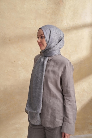 Armanda Jose Jakar Ethnic Desen Şal- 3303 Koyu Gri