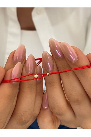 14 Ayar Altın Dorkikalı El İşi Zarif Altın Bileklik Şans Bilekliği Altın