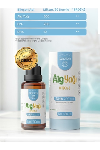 Erbatab Alg Yağı Omega3 30 ML