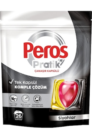 Peros Pratik Matik Çamaşır Deterjanı Kapsülü - Tableti 156 Adet Siyahlar 6pk 26 Set