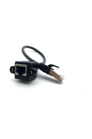 Generic Rj45 Erkek Dişi Vidalı Panel Montajlı Ethernet Lan Ağ Uzatma Kablosu 30CM