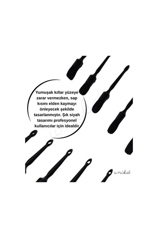 5'li Siyah Renk Farklı Boylarda Detay Temizlik Fırçası - Piano Black 1 Adet